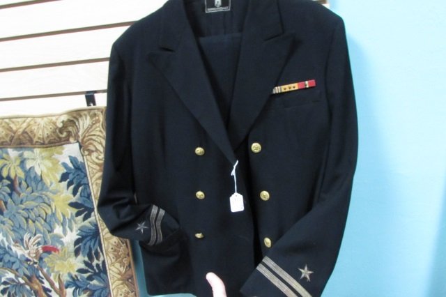 WWII Navy Pants & Jacket Officer Suit Kuppenheimer: 30.1 World War II Navy Officer Black Pants and Jacket Suit by Kuppenheimer