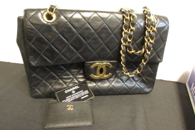 CHANEL 2.55 MAXI XL Jumbo FLAP BAG LAMBSKIN HANDBAG: AUTH CHANEL 2.55 MAXI XL JUMBO FLAP BAG GOLD CC QUILTED LAMBSKIN AND CHAIN SHOULDER BAG. Size: Wx34cm(13.4inch) Hx22cm(8.7inch) Dx10.5cm(4.1inch) The long of single chain : 59cm(23.2inch) HAS CARD AND