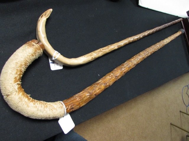 2 Cactus Wood Canes Antique: 29.54. measures 34.5" native american style