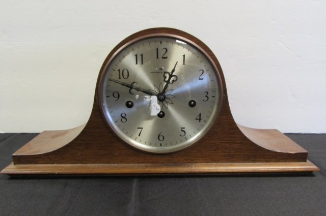 Hamilton Humpback Mantle Clock: 2.0 Hamilton Humpback Mantle Clock, Made in Germany, 17.5"x8"
