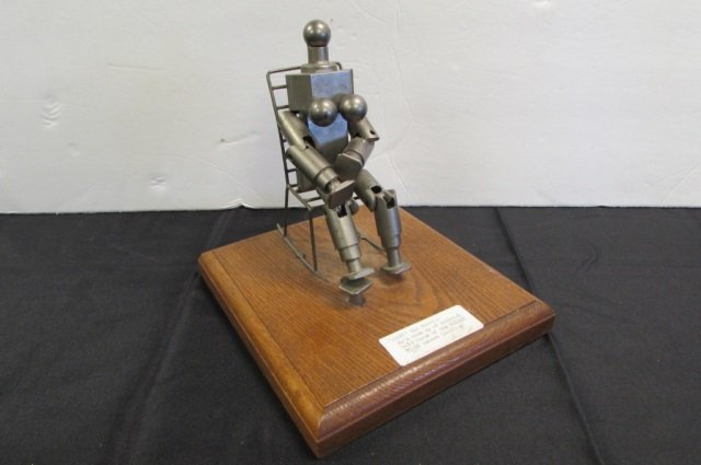 "Robby" Robotic Metal Sculpture: 2.0 "Robby" Robotic Metal Sculpture, Made up of internal bolt parts of the 20 MM Cannon (Gatling)
