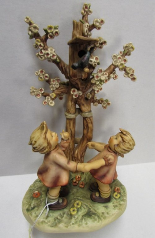 Large Rare Hummel "Welcome Spring" w COA #635: 65.10. Measures 12" tall x 7.5" wide. Pristine condition. No chips or cracks.