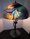 Ulla Handpainted Modern Peacock Art Deco Lamp