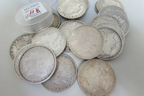 MIXED ROLL MORGAN SILVER DOLLARS 20 PCS: 2B MIXED ROLL OF 20 SILVER MORGAN DOLLARS 1878 1921