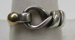 Tiffany & Co 18k Gold & Sterling Silver Ring: 3.859 Tiffany & Co. 18k Yellow Gold Sterling Silver Ring. Size 4 1/2.
