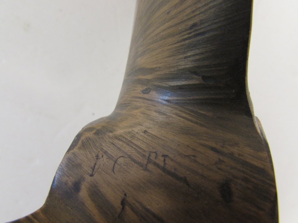 SIGNED BRASS BOAT PROPELLER 13 14 PITCH: 118.74 BRASS BOAT PROP. 13 14 PITCH. SINGLE SPLINE. THREE BLADE, RIGHT HAND ROTATION.