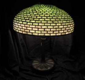 TIFFANY STUDIOS STAINED GLASS LIBRARY LAMP