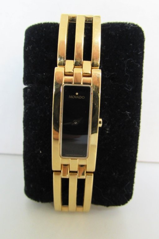 MOVADO WATCH STAINLESS STEEL ESPERANZA: 5.205 WITH SAPPHIRE CRYSTAL. 88H51400 "ESPERANZA" MEASURES 7" LONG. MINOR SURFACE SCRATCHES.