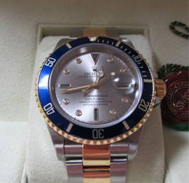 ROLEX SUBMARINER 18K STAINLESS SLATE SERTI 16613