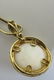 15MM MABE PEARL DIAMOND 14K PENDANT 18K CHAIN GOLD - 2