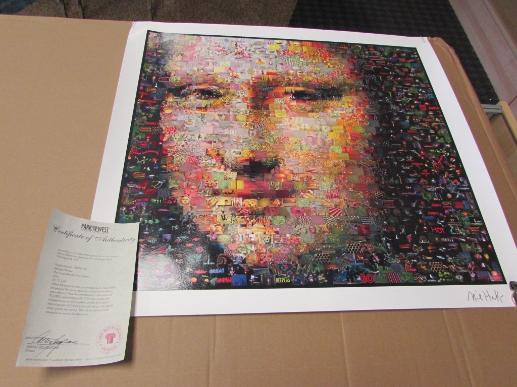 NEIL FARKAS MONA LISA SERIOLITHOGRAPH: 302.3 NEIL FARKAS "MONA LISA" LITHOGRAPH. 24" x 26" (VIEW).