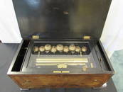 ANTIQUE 9 BELL CYCLINDER MUSIC BOX BY PAILLARD