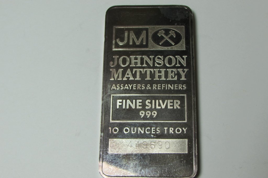 10 OZ .999 SILVER BAR JM JOHNSON MATTHEY: SILVER BAR