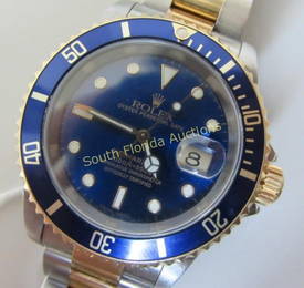 ROLEX BLUE SUBMARINER 16613 18K AND STAINLESS