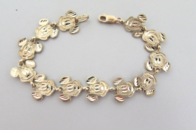 MICKEY MOUSE BRACELET 10K GOLD 8.5 GRAMS DISNEY: VINTAGE ESTATE MEASURE 6 3/4"