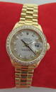 ROLEX 18K GOLD LADIES PRESIDENT DIAMOND DIAL BEZEL