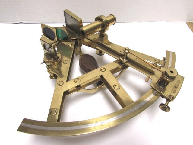 c.1830 Parkinson & Frodsham Brass Ship's Sextant: Parkinson & Frodsham made ship's navigation tools and are widely known for their high-end chronometers dating back to the 1820s. They were commissioned to make equipment for Darwin's HMS Beagle, now f