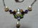 STERLING SILVER PEARL TOPAZ GARNET RING NECKLACE - 3