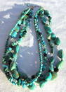 TURQUOISE STERLING SILVER NECKLACE 4 STRAND BEAD