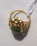 14k GOLD JADE RING GREEN FANCY VICTORIAN FLORAL - 5