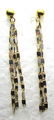 14K GOLD EARRINGS MULTI COLOR WHITE YELLOW