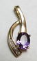 1.5CT AMETHYST SLIDE PENDANT 14K GOLD CHARM NECK