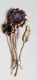 10k GOLD AMETHYST GARNET PIN BROOCH ANTIQUE 5 g
