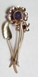10k GOLD AMETHYST GARNET PIN BROOCH ANTIQUE 5 g - 2