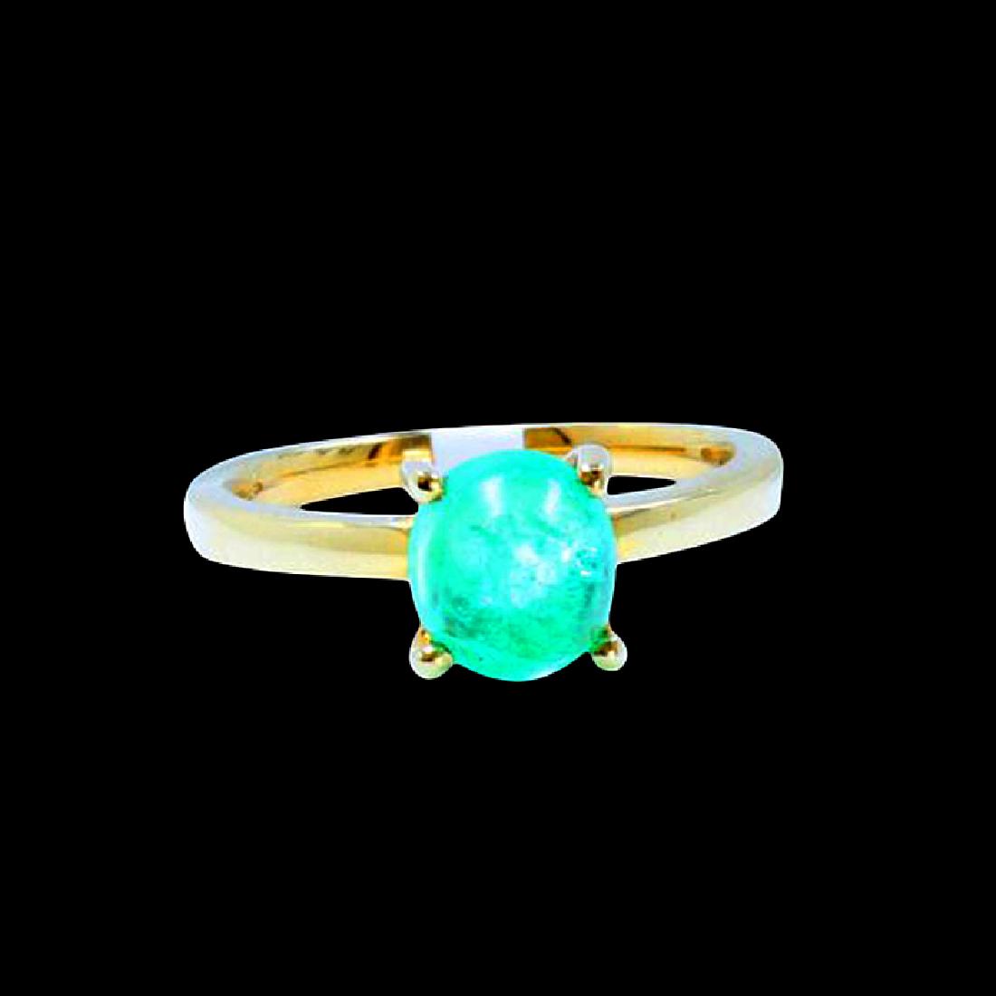 2.36CT NATURAL COLOMBIAN EMERALD 14K Y/G RING: 14K Y/G NATURAL COLOMBIAN EMERALD RING: 3.45GRAM /EMERALD :2.36CT/#GVR1346