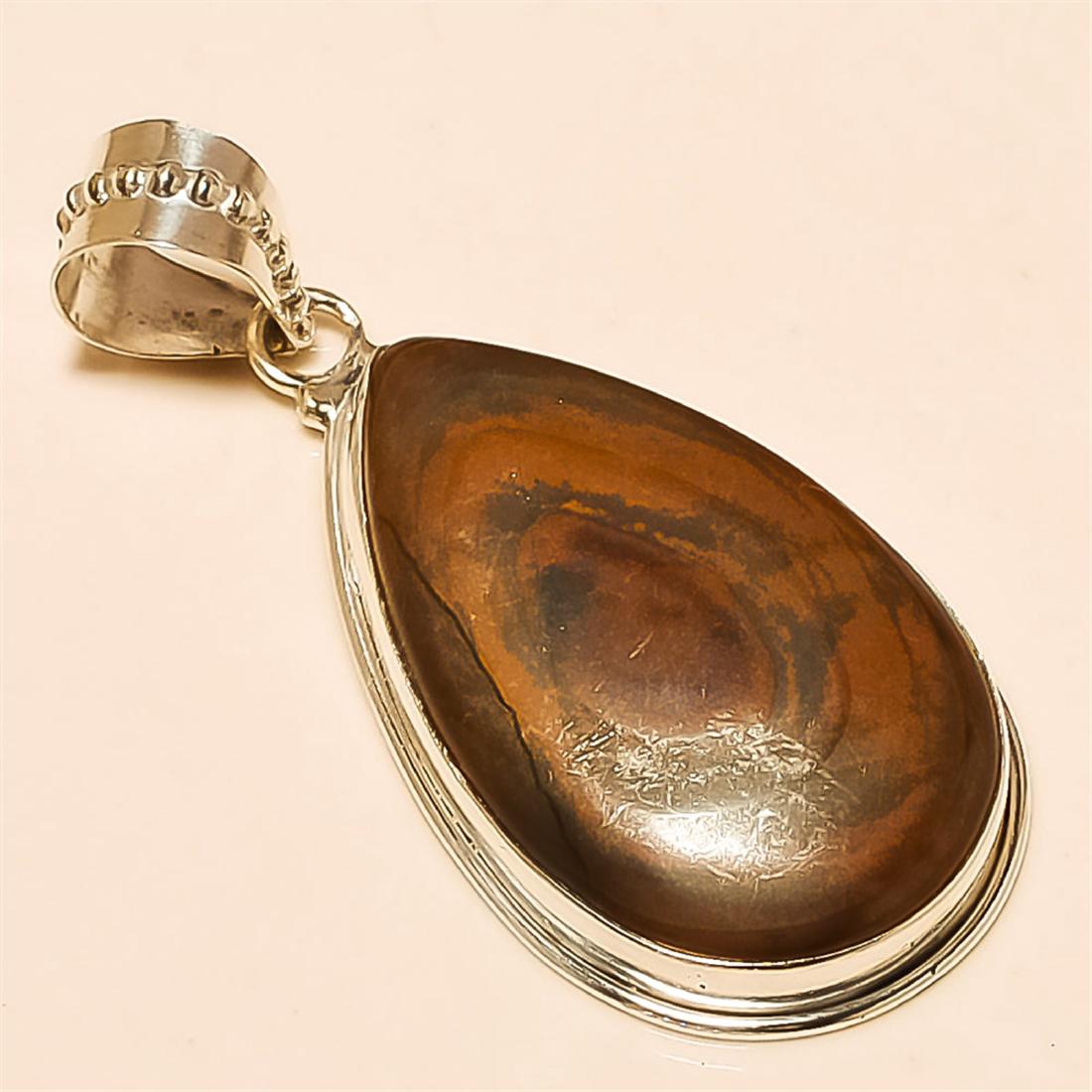 Copper Obsidian Pendant Solid Sterling Silver: Copper Obsidian Pendant Solid Sterling Silver Length:2 inch Weight:11 gram #P-529