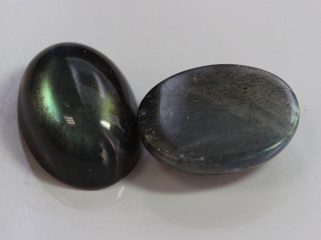 Natural Labradorite Cabochon Set: Natural Labradorite Cabochon 2 stones Multi Color 28.40cttw 18x13 Oval, Can be Set or Kept for Collection Stone, Great Gift For Kids