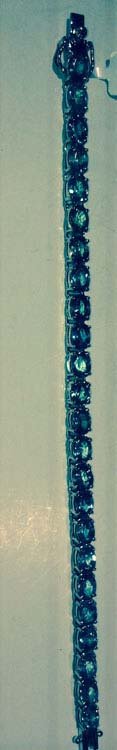 Blue Zircon approx. 35.0ct, Bracelet: Blue Zircon approx. 35.0ct, Sterling Silver .925, 15.50, gram total weight