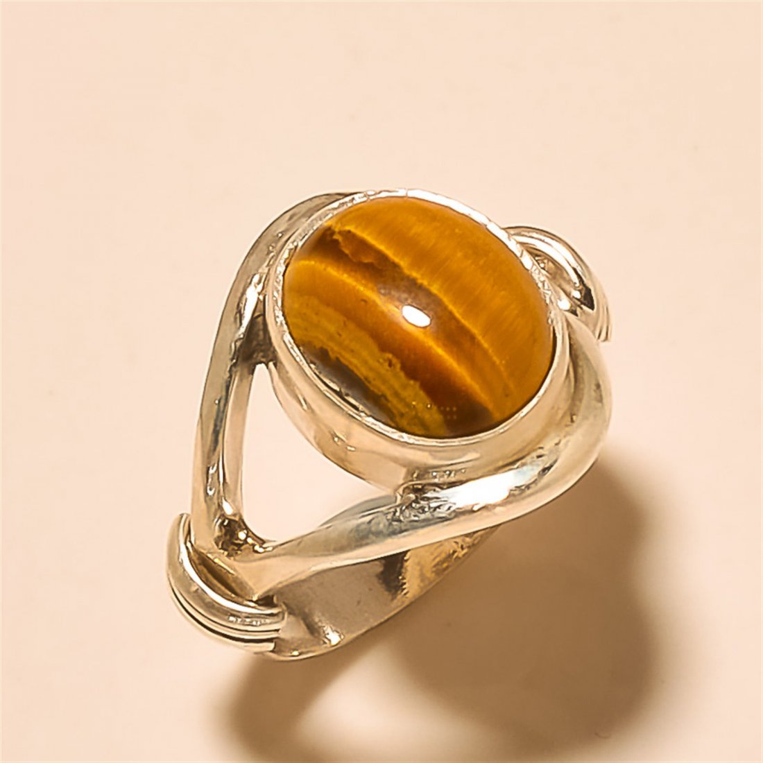 Tiger Eye RING Solid Sterling Silver: Tiger Eye RING Solid Sterling Silver Length:0.5inch Weight:7gram Size:7.75 #R-191