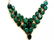 Sterling Silver .925 Emerald Beryl Necklace ctw - 2
