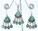 Sterling Silver .925 Emerald Beryl Earring 17.40g