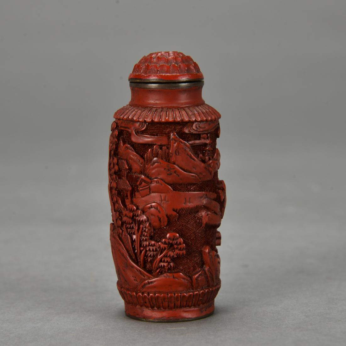 Chinese Cinnabar Snuff Bottle (1 of 6)
