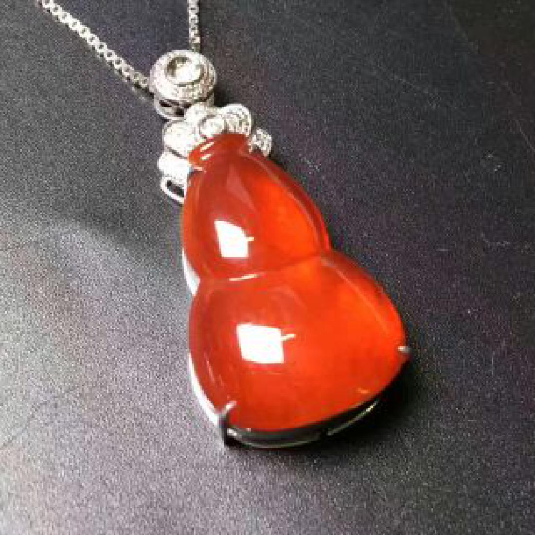 Chinese Jadeite Gourd Pendant (1 of 2)