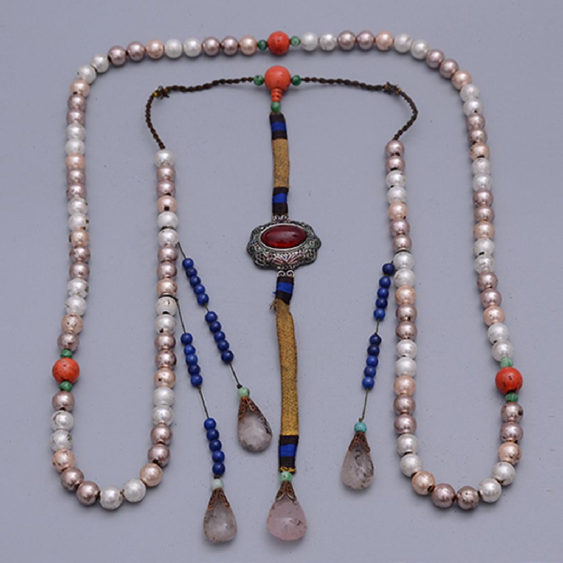 A CHINESE IMPERIAL PEARL 108 PRAYER BEADS NECKLACE (1 of 6)