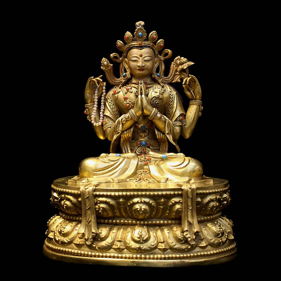 CHINESE GOLD DECORATION OF GUANYIN (1 of 2)