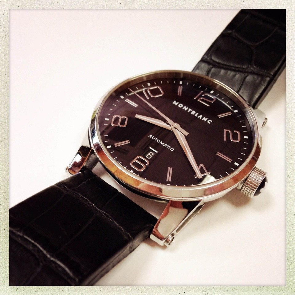 Montblanc Starwalker Mens Watch: Steel MontBlanc Starwalker automatic WRISTWATCH on black Crocodile leather strap and steel fold-over clasp Model Number: 105812 / 7070 / PJ127030 Model Year: 2011 Movement: MontBlanc caliber 4810/409 