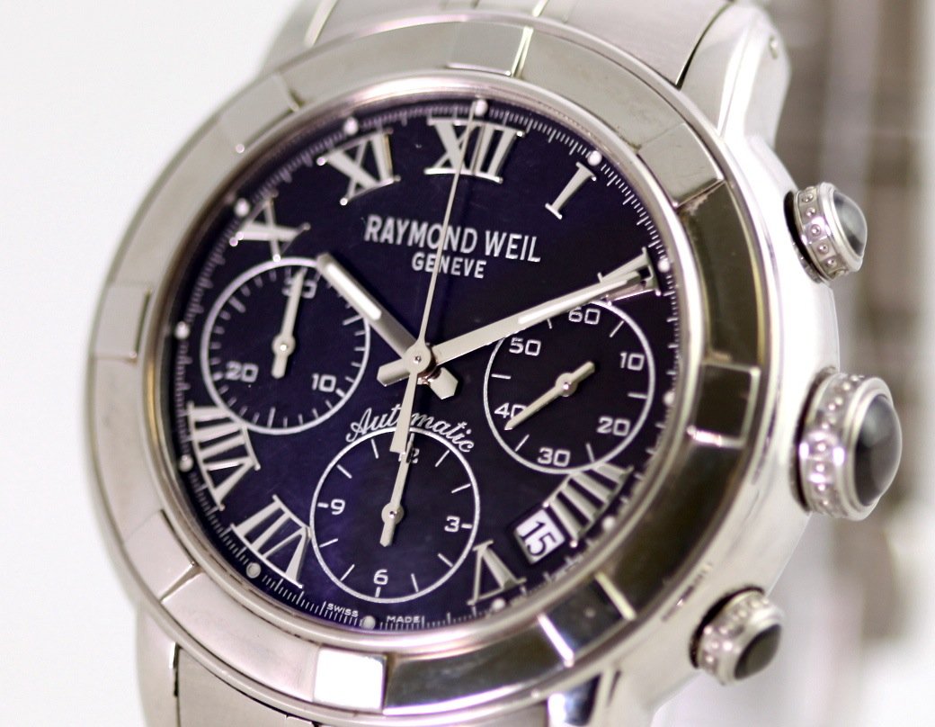 Raymond Weil Parsifal Collection Mens Watch: Raymond Weil, Parsifal, Men's Watch, Stainless Steel Case, Stainless Steel Bracelet, Mechanical Automatic Self-Winding Movement Swiss Made, 7241, 57 JEWELS, RETAIL PRICE $3,850 FEATURES - Chronograph: