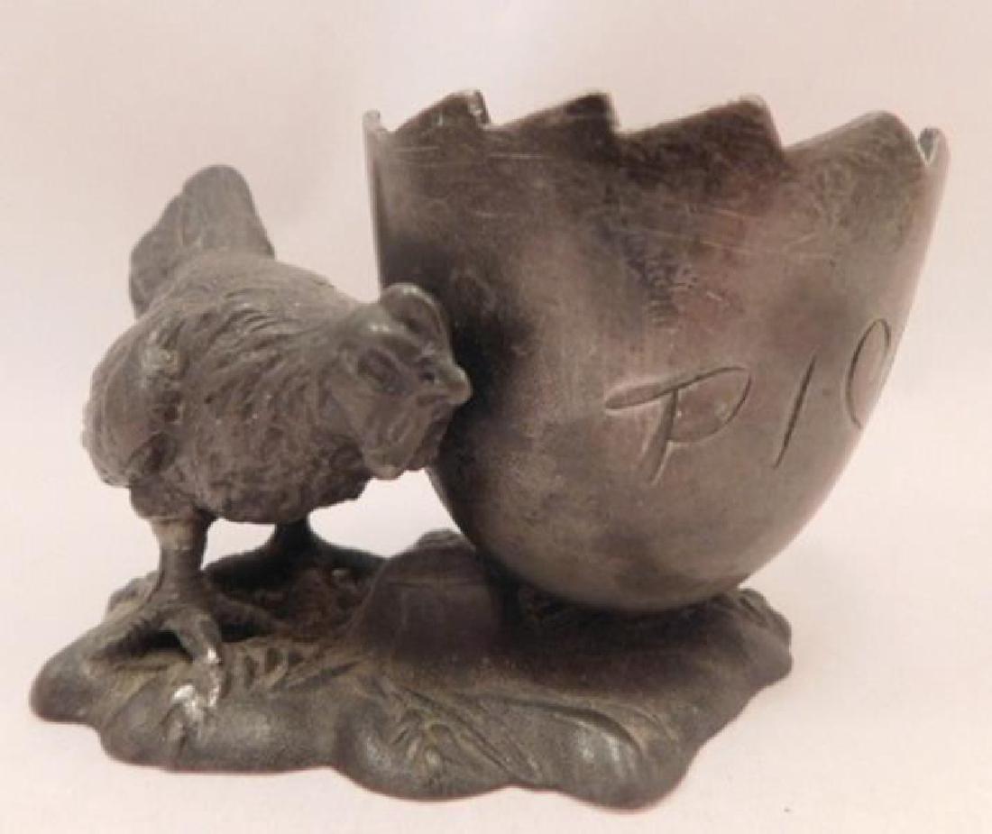SILVER CHICKEN TOOTHPICK HOLDER VINTAGE ANTIQUE (1 of 5)