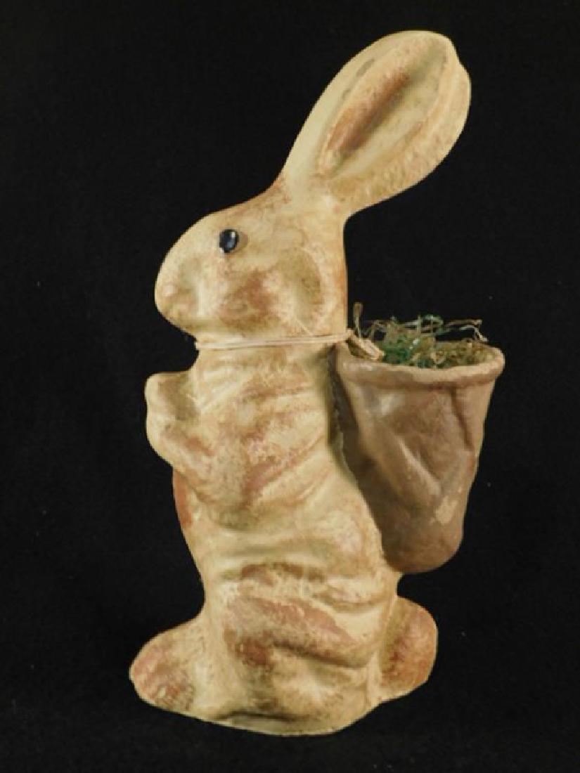 PAPER MACHE VINTAGE RABBIT EASTER CANDY CONTAINER (1 of 4)