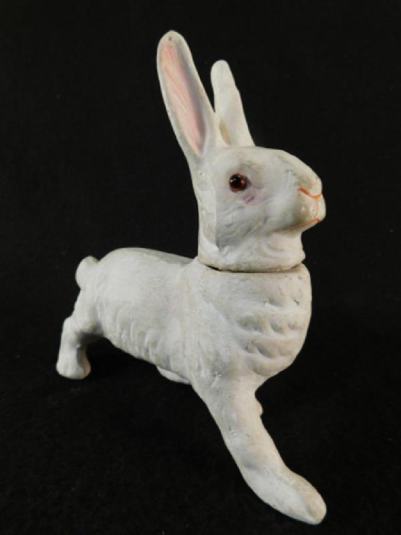 PAPER MACHE VINTAGE RABBIT EASTER CANDY CONTAINER (1 of 3)