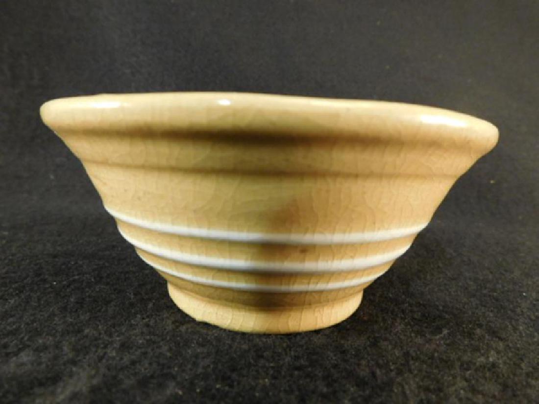 YELLOW WARE CROCK BOWL SMALL BANDED ANTIQUE VINTAGE (1 of 5)