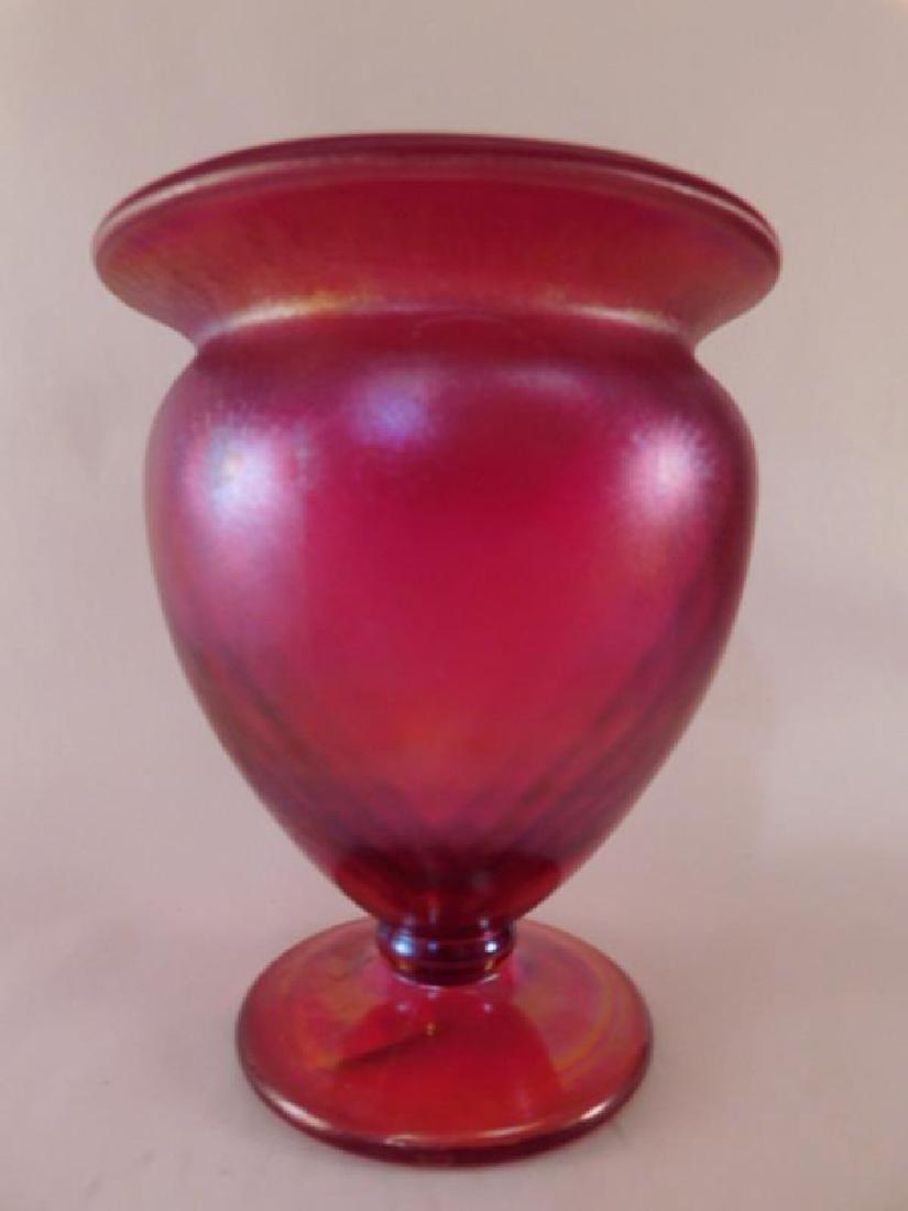 RED CARNIVAL GLASS STRETCH FENTON ART GLASS USA (1 of 4)