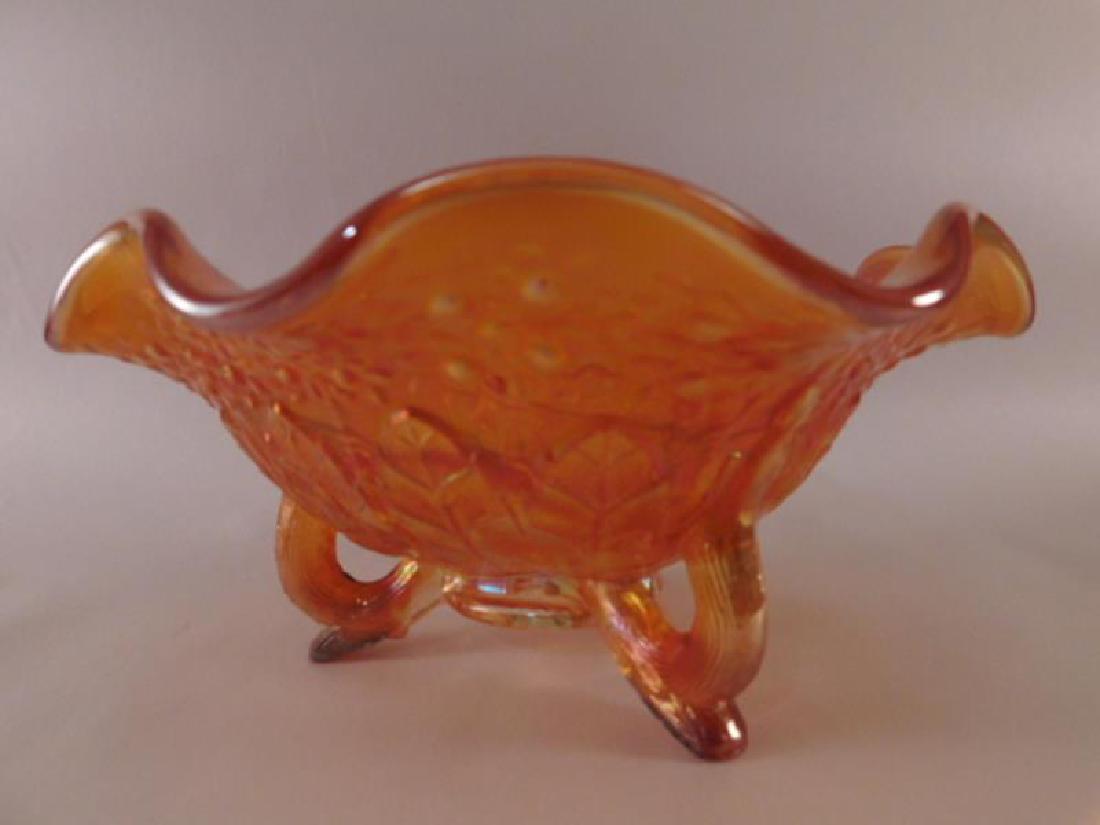 FENTON ART GLASS USA HANPAINTED DISH AMBER (1 of 4)
