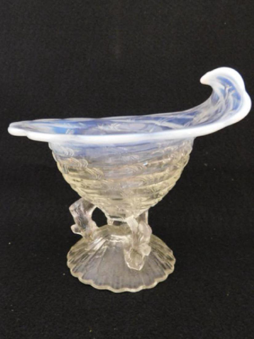 OPALESCENT HILLTOP VINES COMPOTE 1800'S VICTORIAN: Thank you for attending HATMAN AUCTIONS! This auction features early and rare Victorian Glass, Vintage Sewing Notions, Fenton, Hummel, Rock as well as modern collectible glass in the later lots of thi