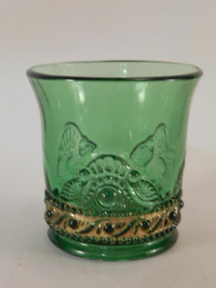 GREEN LACY MEDALLION TOOTHPICK HOLDER EAPG GLASS: Thank you for attending HATMAN AUCTIONS! This auction features early and rare Victorian Glass, Vintage Sewing Notions, Fenton, Hummel, Rock as well as modern collectible glass in the later lots of thi