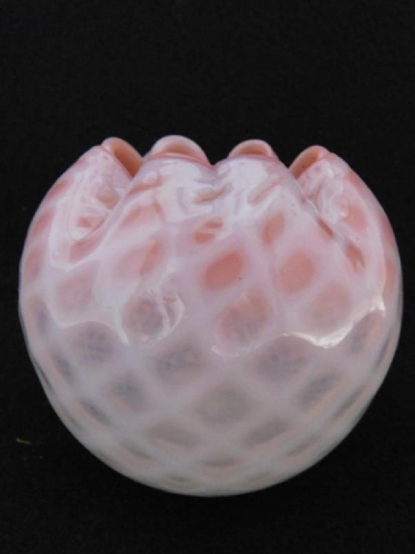 CRANBERRY  OPALESCENT  BUBBLE LATTICE ROSE BOWL  1800'S (1 of 3)